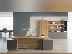 Fındık Rengi Modern Müdür Ofis Masası Ticari Mobilya