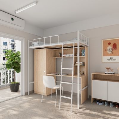 satın almak 2000 X 900 X 2120 mm Okul Yatak Odası Yatak Çerçeve Masa ve Dolap online manufacture