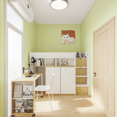 Twin Wooden Loft Bed With Wardrobe For High School 2000 X 1200 X 2120mm Support customization