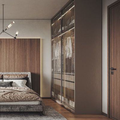 satın almak Destek özelleştirme cam kapılarla şık ve pratik geniş alanlı apartman mobilyaları ahşap gardırop online manufacture