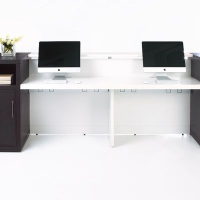 Modern and Contemporary Office Furniture Reception Desk in silver Support customization and white with Myidea Furniture