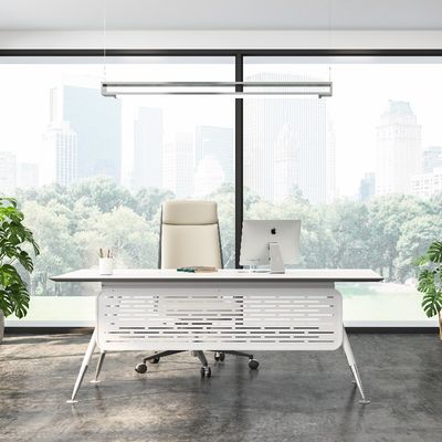 satın al Modern Ofis Mobilyaları Metal Ayaklı Yönetim Masası Kar Beyaz Destek özelleştirme online manufacture