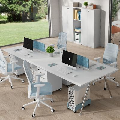 satın al 4 kişilik ofis masası, depolama dolabı ile basit ve modern bir bölüm online manufacture