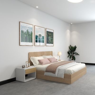satın almak Destek özelleştirme Konforlu Modern Minimalist Ahşap Yatak Yatak Yatak Odası Okul Daire veya Otel için yatak odası olmadan Metal Çerçeve online manufacture