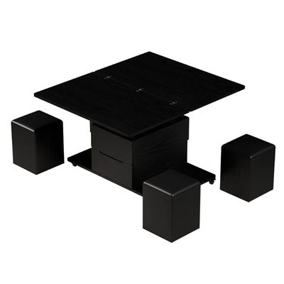 Contemporary  Lift-Top Foldable customization Coffee Table with 4 Stools & Storage for Living Room Furniture Use