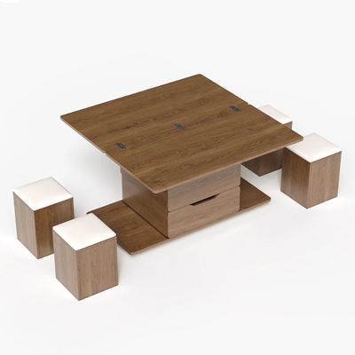 Contemporary  Lift-Top Foldable customization Coffee Table with 4 Stools & Storage for Living Room Furniture Use