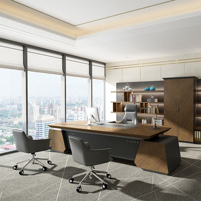 satın al Modern Lüks Patron Ofis Masası Kocaman Ahşap MDF Panel Masası Karanlık Renklerde Ofis Kullanımı için Klasik Tasarım Destek özelleştirme online manufacture