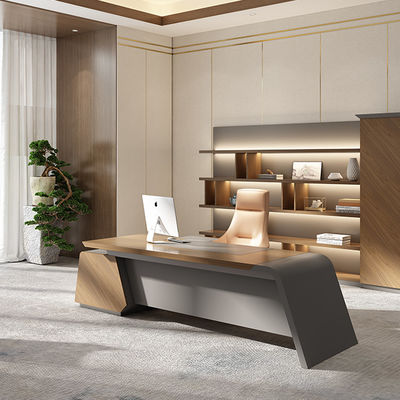 satın al Destek özelleştirme Modern Lüks Patron Ofis Masası Kocaman Koyu Renkli Ahşap MDF Panel Ofis için Klasik Tasarım Modüler Mobilya Kullanımı online manufacture