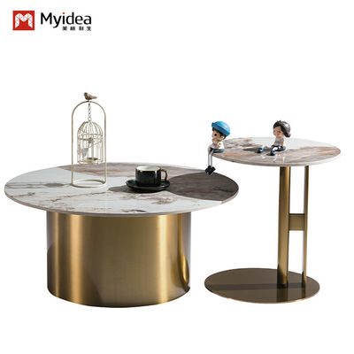 Support customization Contemporary Minimalist Metal Style Coffee Table Small Modern Rock Plate Rack for Living Room Bedroom Hotel Home Use Tea Serving