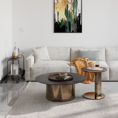 Support customization Contemporary Minimalist Metal Style Coffee Table Small Modern Rock Plate Rack for Living Room Bedroom Hotel Home Use Tea Serving
