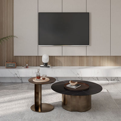 Support customization Contemporary Minimalist Metal Style Coffee Table Small Modern Rock Plate Rack for Living Room Bedroom Hotel Home Use Tea Serving