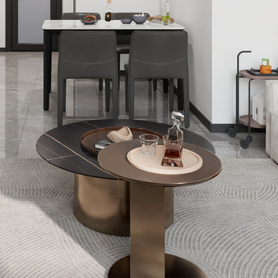 Support customization Contemporary Minimalist Metal Style Coffee Table Small Modern Rock Plate Rack for Living Room Bedroom Hotel Home Use Tea Serving