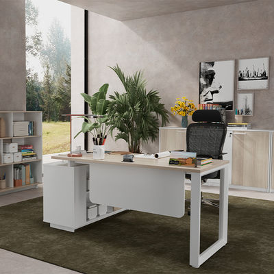 Series Office Desk Square Steel Legs customization Large Boss Supervisor Manager's Desk Includes Additional Cabinet Panel Furniture