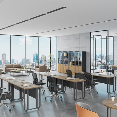 Independent Desk With Wire Box And Adjustable Steel Foot Board For Company Executives, Office Furniture