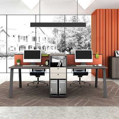 Two People Four Employees Office Work Computer Desk Screen Card Workstation Desk Combination for Commercial Furniture