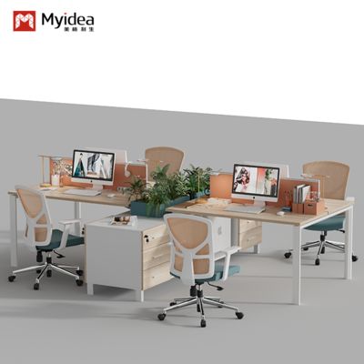 satın al Personel ofis masası ve sandalye seti, çalışan çalışma istasyonu masası ve stosu, finansal ofis, dört kişilik ekran masa ve sandalye online manufacture
