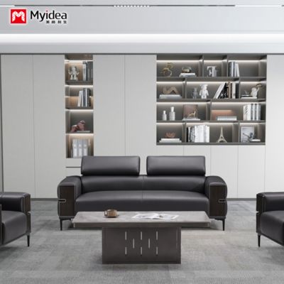 satın al Ofis Kanepe, Basit ve Modern İş Ofisi Kanepe, Resepsiyon Alanı Misafirler ve Konuşmalar için Deri Kanepe Seti online manufacture