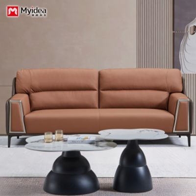 Modern Living Room Fashion Design Leather Sofa Set Luxury Solid Wood Frame Living Room Furniture Office Sofa