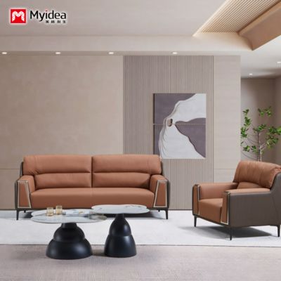 satın al Modern oturma odası moda tasarım deri kanepe seti lüks katı ahşap çerçeve oturma odası mobilya ofis kanepe online manufacture