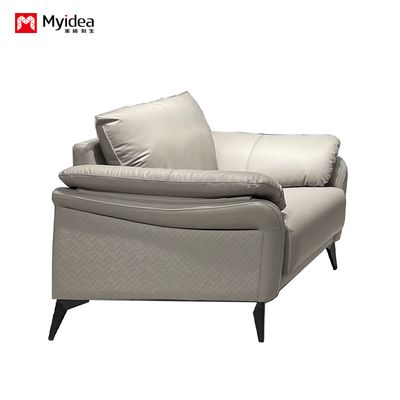 Cat Scratch Leather Sofa, Small-sized Living Room, Simple Double and Three Person Nordic Clothing Store Apartment, Orange Color