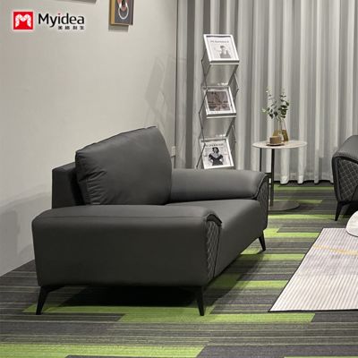 New sofa for commercial reception, new cat scratch leather office space, high-end reception sofa for guests