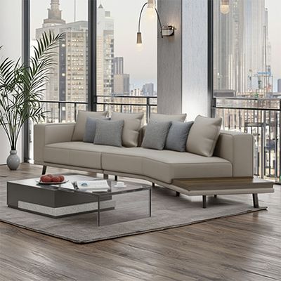 Italian Horizon Sofa Modern Simple Living Room Villa Large Flat Floor Clubhouse Homestay Corner Combination Sofa