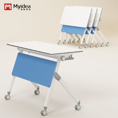 satın al Kolay Taşınabilirlik İçin Minimal Tasarımlı Çelik Ayaklı Katlanabilir Eğitim Masası, Öğrenme Tahtası ve Tek Kişilik Konferans Masası online manufacture
