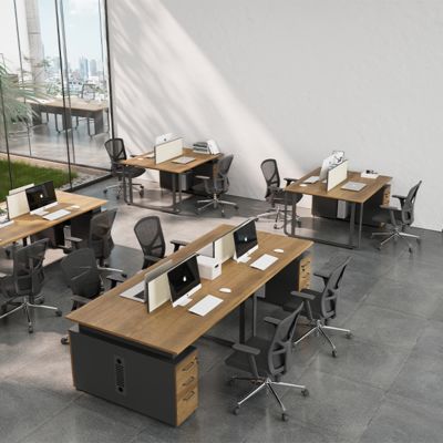 Two Person, Four Person Company Employee Desk and Drawers, Large Capacity Storage Desk, Computer Desk