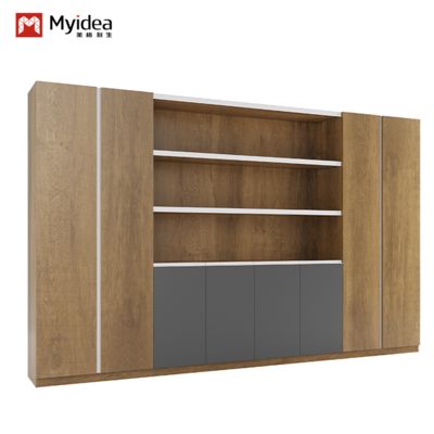 Large Office Back Cabinet With Aluminum Alloy Edging Design, Book Display, Independent Office Back Cabinet