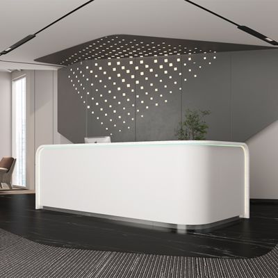 satın al Doku Yapay Taş Tezgah Ön Büro Şirket Otel Resepsiyon Masası Servis Masası Basit Modern ve Şık Kavisli Sayaç online manufacture