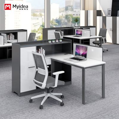 satın al Depolama Alanlı Modern Minimalist L Şeklinde Ofis Masası, Pratik Bilgisayar Masası, Tek Taraflı Personel Ekranlı Masa online manufacture