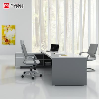 customization white baked paint big office desk，luxurious modern CEO office desk，creative and fashionable single supervisor desk