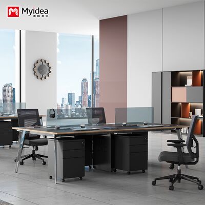 satın al Kişiselleştirme Personel masası basit ve modern, 4 manuel çalışma istasyonu ile, masası düzenli ve pratik, bir ekranla online manufacture