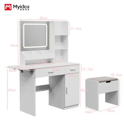 customization Simple with Mirror, Stool, Dressing Table, Bedroom, Cosmetics with Cabinet, Storage Table, Small-sized Household, Makeup Table
