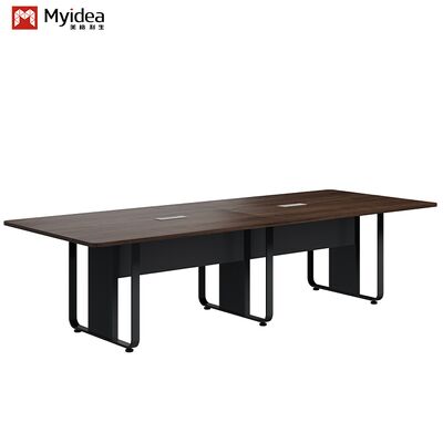 satın al Modern Tasarım Koyu Ahşap Tahıl Konferans Masası, Soğuk Haddelenmiş Çelik Ayaklı Toplantı ve Müzakere Odaları için Ofis Mobilyaları Fabrika toptan online manufacture