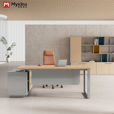 satın al Myidea Mükemmel Ahşap L şeklindeki Yönetim Masası Sub Kabine ve Ofis Binası için Çoklu Çelik Ayaklar online manufacture