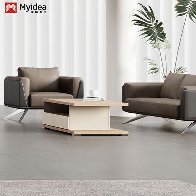 Wood Contemporary Eco-Friendly Commercial Office Double-Drawer Plate Type Panel Table with Melamine