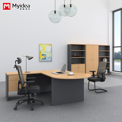 satın al L Şekilli Yönetici Masası, Melamin Panel Malzemesi, Ofis için Geniş Köşe Çalışma İstasyonu online manufacture
