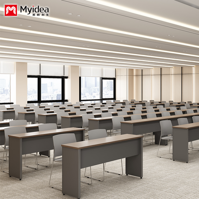 Fixed Training Table, Melamine Board Material, Conference Room Desk for Office & Meeting Use