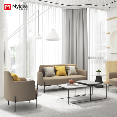 satın al Yüksek yoğunluklu köpük deri kanepe kanepe - Modern ofis resepsiyon sandalyesi - Ağır görevli salon koltukları online manufacture