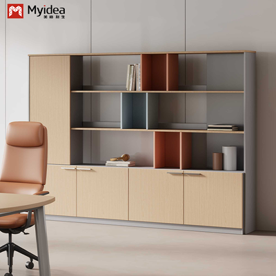 satın al Dosya Dolabı Çok Renkli, Patronun Ofisi Yonga Levha Dolabı Çağdaş Ofis Mobilyaları Depolama Alanlı Modern Ahşap Ofis Dosya Dolapları online manufacture