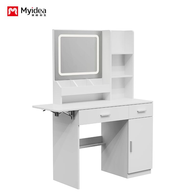 customization Simple with Mirror, Stool, Dressing Table, Bedroom, Cosmetics with Cabinet, Storage Table, Small-sized Household, Makeup Table