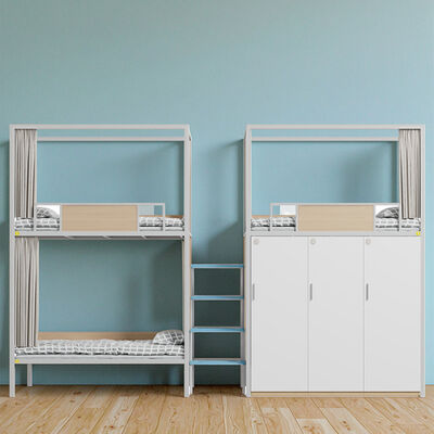 Yatak odası üç kişilik yatak dolabı, güvenli gece ışığı basamak merdiven, yüksek korkuluk, yatak perdesi, okul yatak odası yatağı