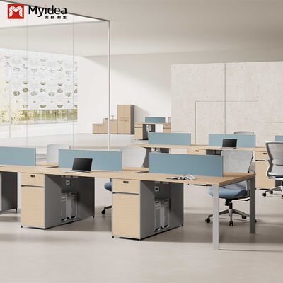 Birbirine Karşı İki Çalışan, Ofis Masası, Parlak Renkli Ekran, Ofis Mobilya Masası,