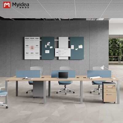 İki personel birbirine dönük, Ofis masası, çelik ayak stili, Ofis mobilyaları, masası